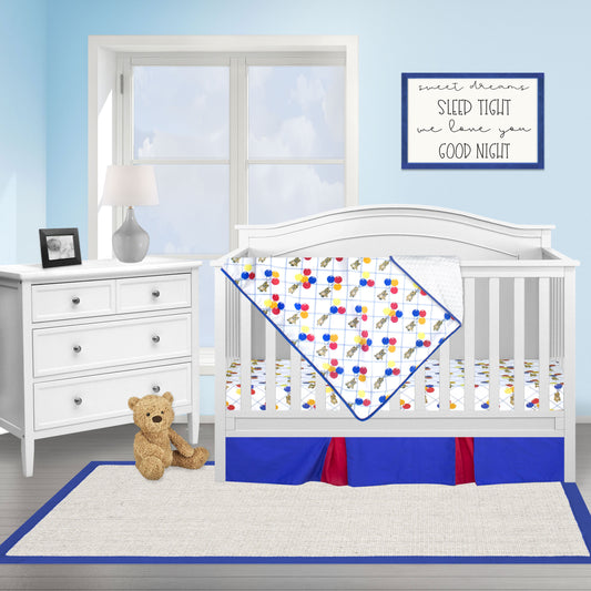 Bears and Balloons 3 Piece Crib Bedding Set