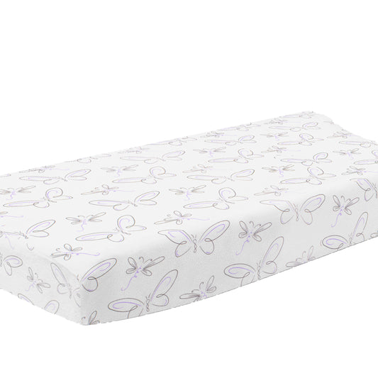 Purple Butterfly Changing Pad Cover
