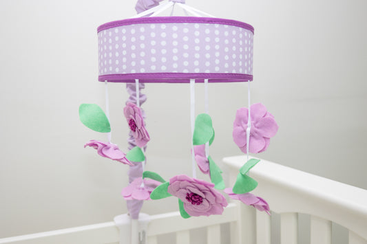 Painted Floral Lilac Crib Mobile