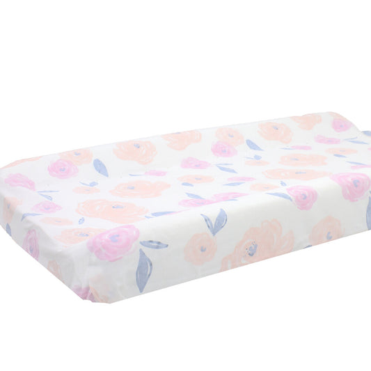 Watercolor Rose Changing Pad Cover