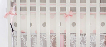 Olivia Rose Pink and Gray Polka Dot Crib Sheet
